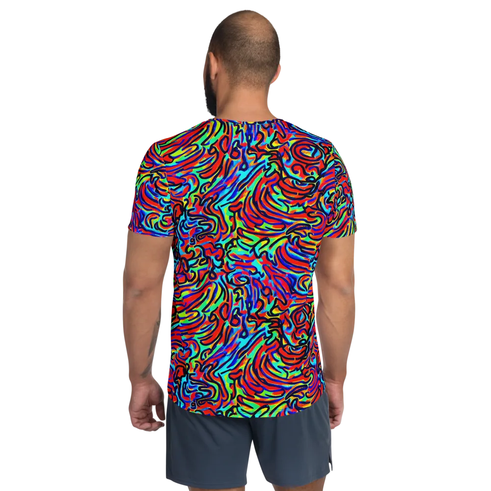 Lava Pulse on Men's Athletic T-Shirt — Back