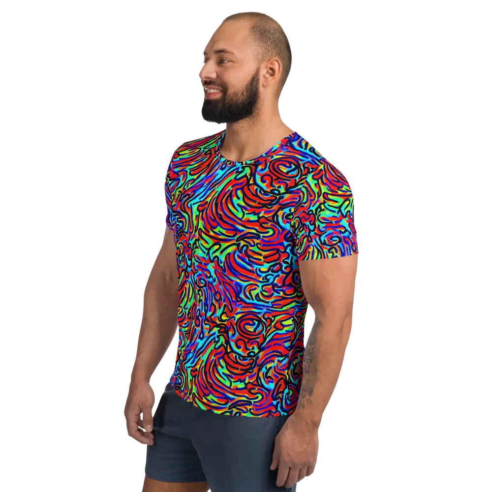 Lava Pulse on Men's Athletic T-Shirt — Left