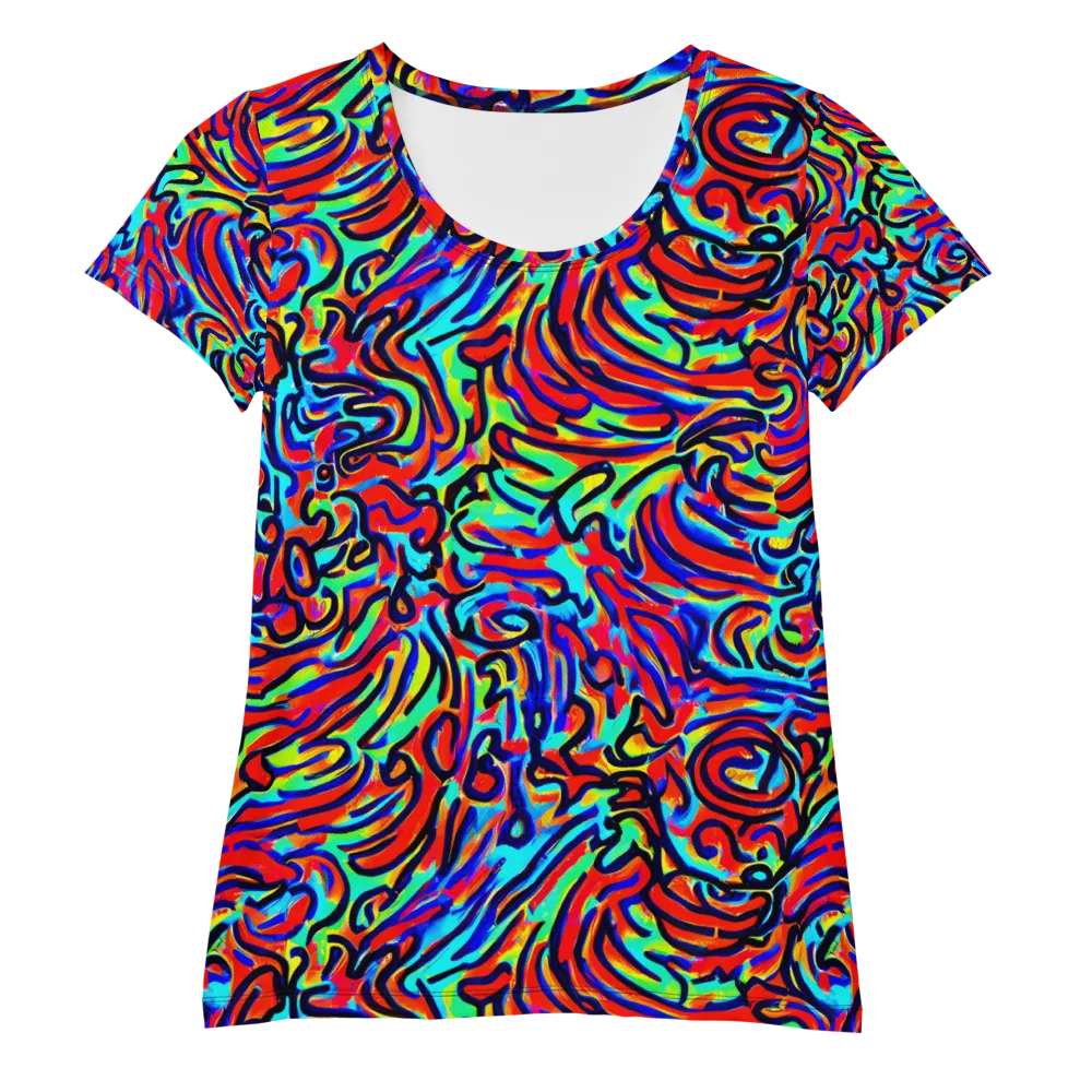 Lava Pulse on Women's Athletic T-Shirt — Front