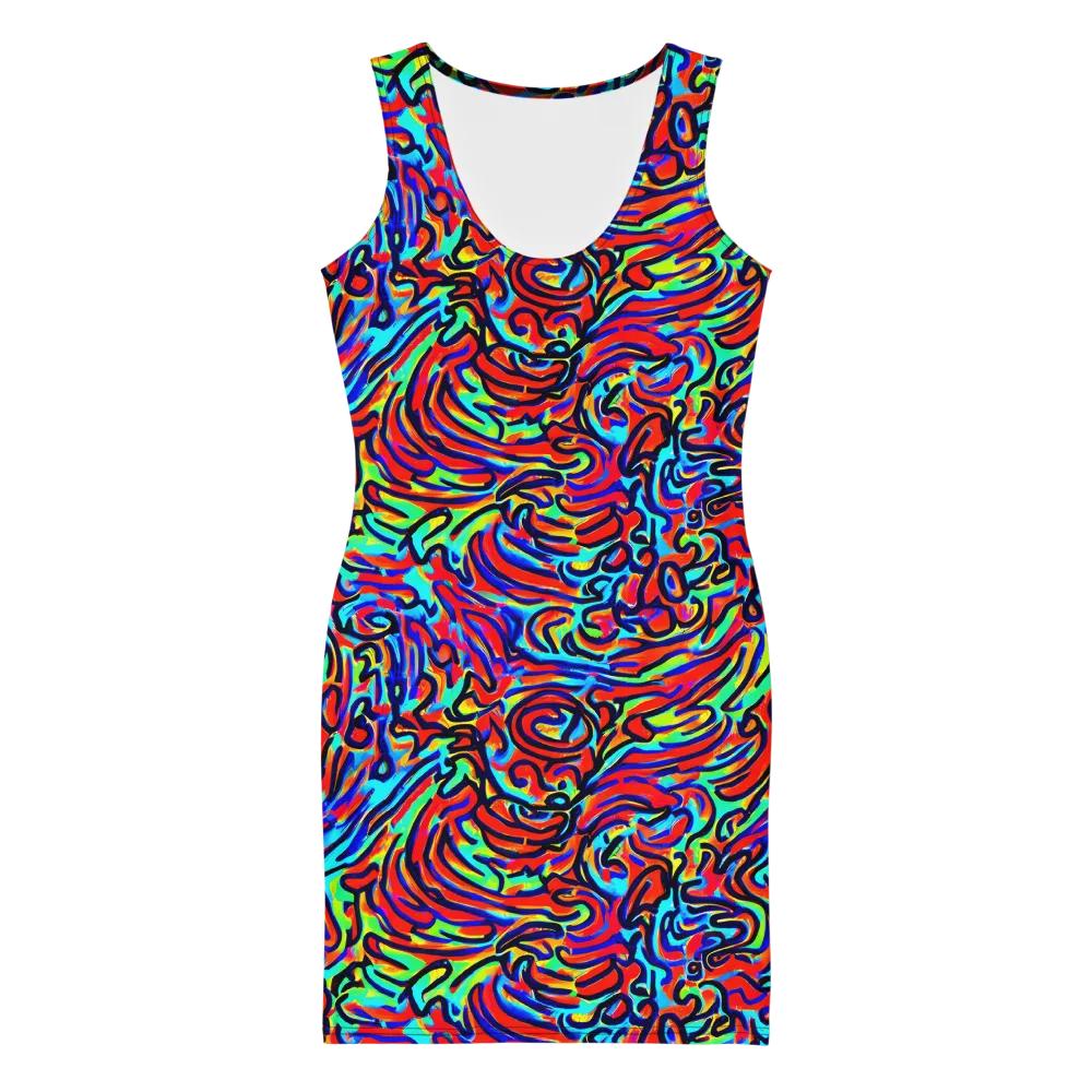Lava Pulse on Bodycon Dress — Front