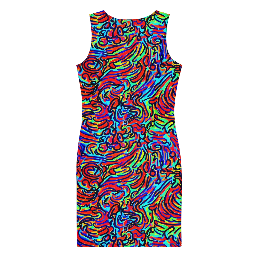 Lava Pulse on Bodycon Dress — Back