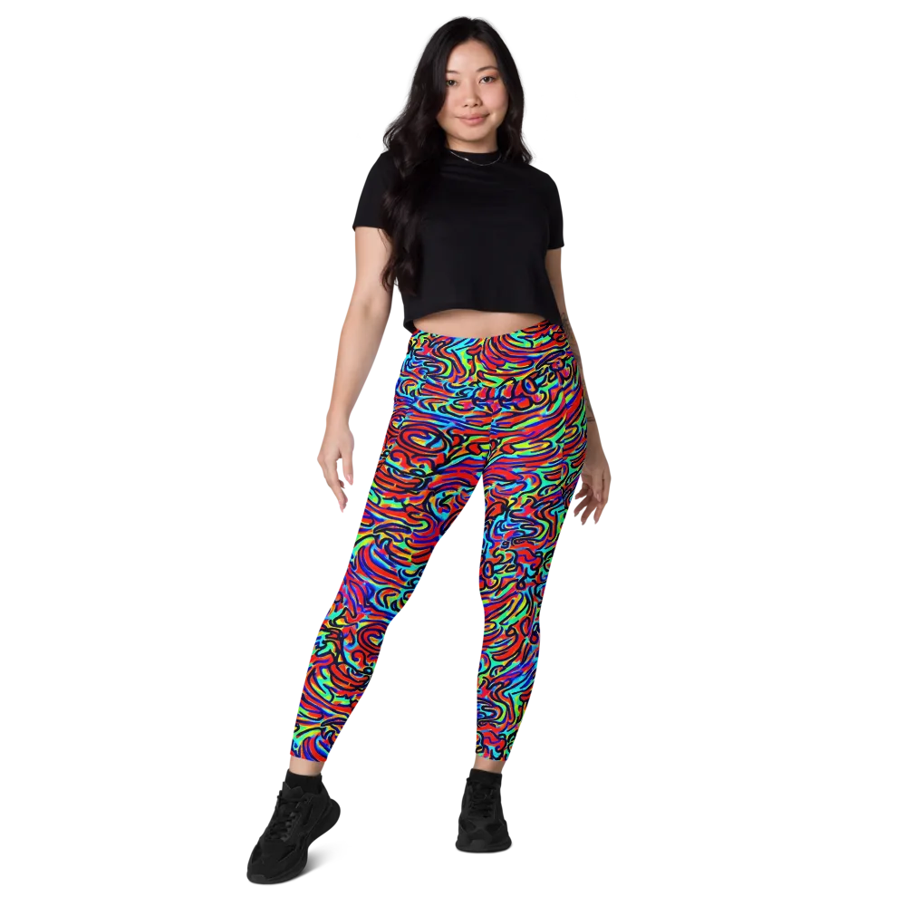 Lava Pulse on Leggings with Pockets — Front