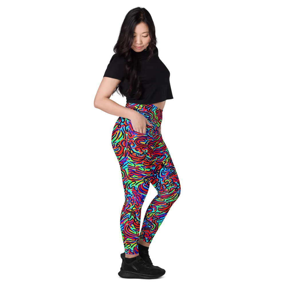 Lava Pulse on Leggings with Pockets — Right