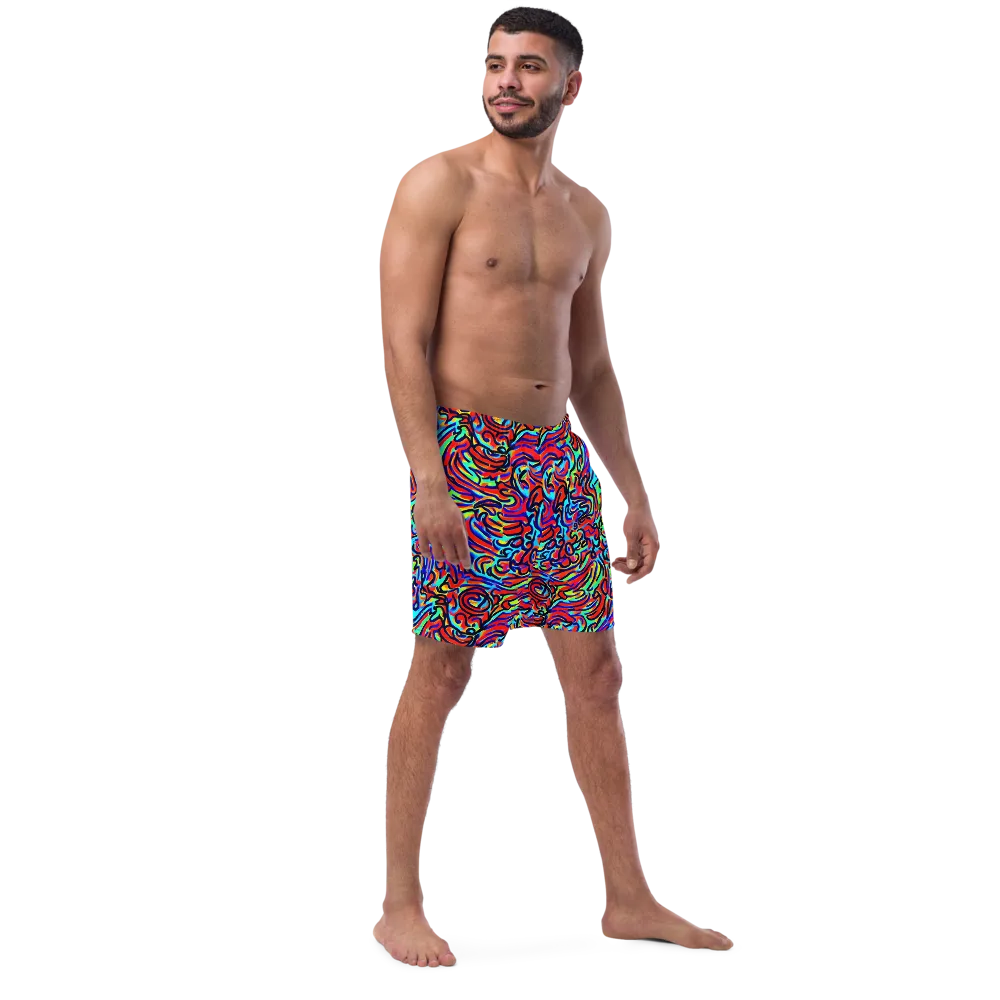 Lava Pulse on Swim Trunks — Right Front