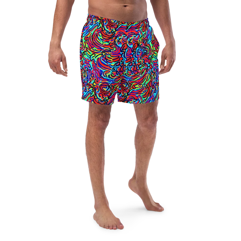 Lava Pulse on Swim Trunks — Front