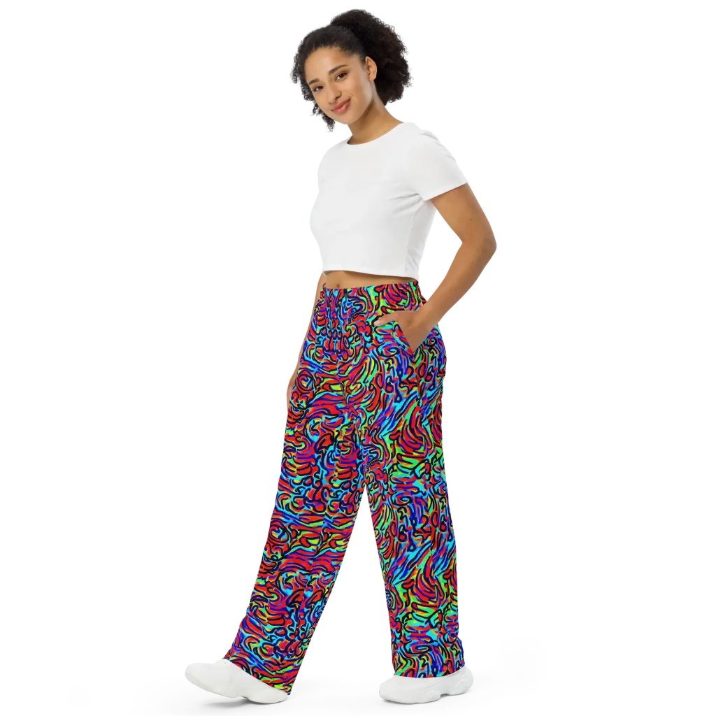 Lava Pulse on Wide-Leg Pants — Left Front