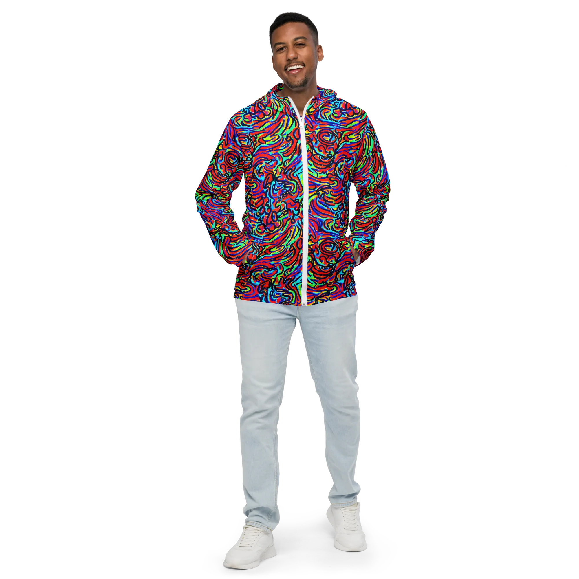 Lava Pulse on Men's Windbreaker — Front