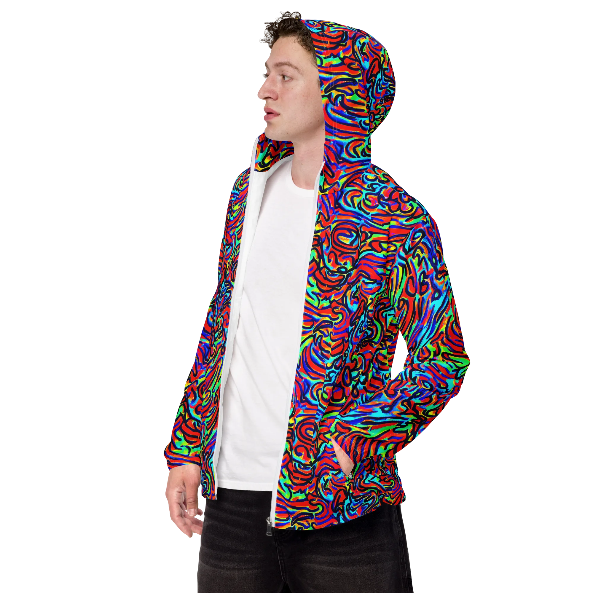 Lava Pulse on Men's Windbreaker — Left Front