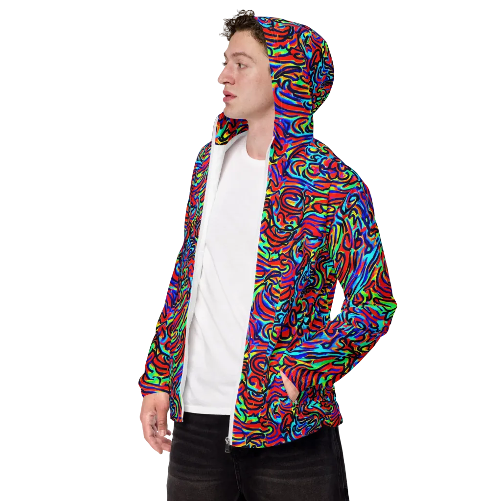 Lava Pulse on Men's Windbreaker — Left Front