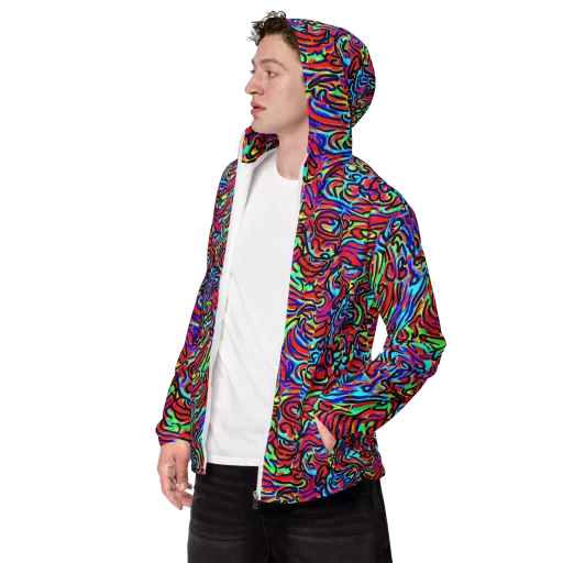 Lava Pulse on a Men's Windbreaker
