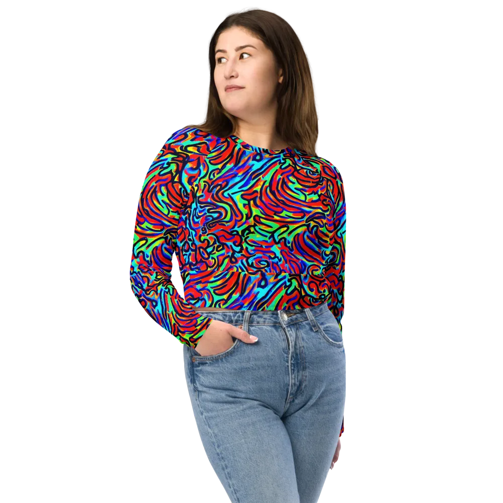 Lava Pulse on Long Sleeve Crop Top — Front