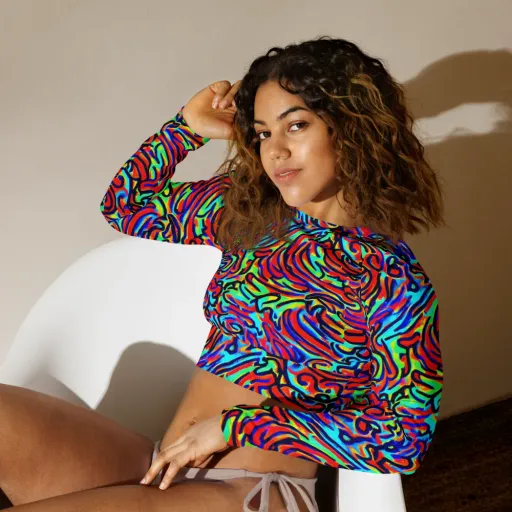 Lava Pulse on a Long Sleeve Crop Top