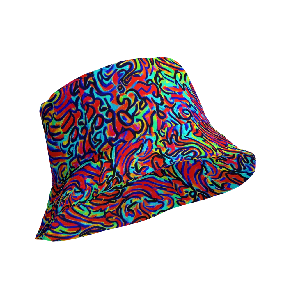 Lava Pulse on Reversible Bucket Hat — Product details Outside