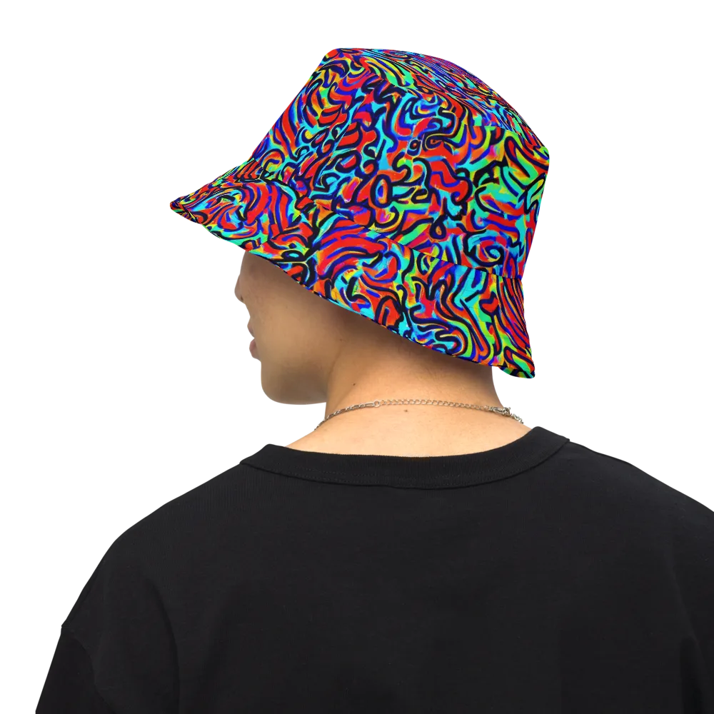Lava Pulse on Reversible Bucket Hat — Back Inside