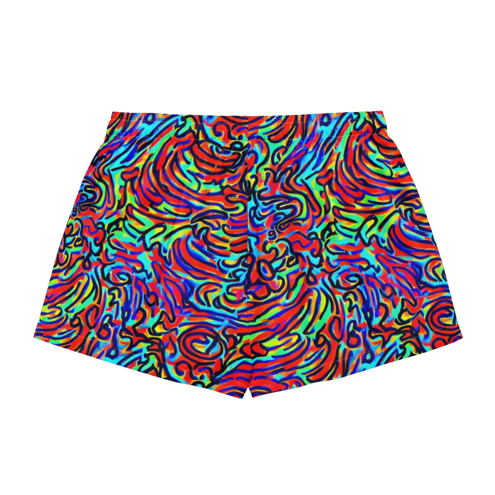 Lava Pulse on Women's Pajama Shorts — Back