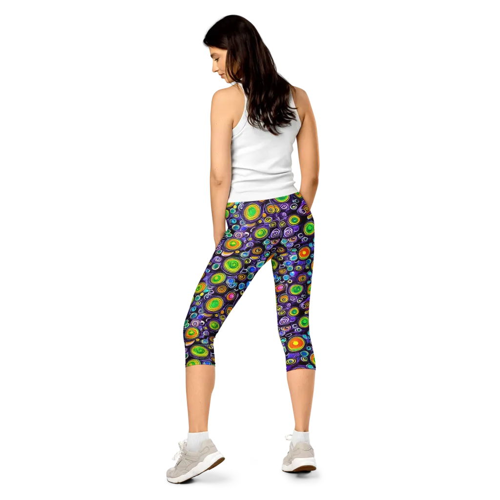 Galaxy Ripple on Capri Leggings — Back