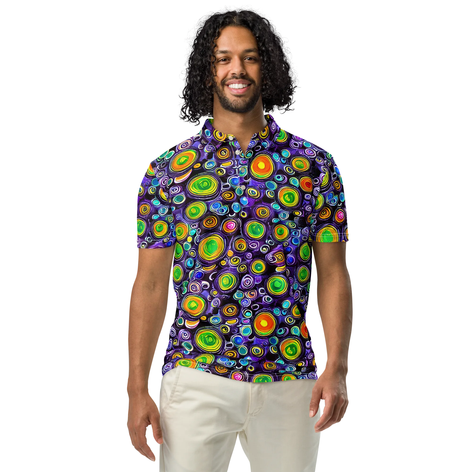 Galaxy Ripple on Men's Slim Fit Polo Shirt — Front