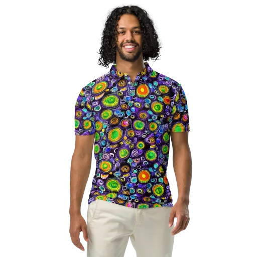 Galaxy Ripple on a Men's Slim Fit Polo Shirt
