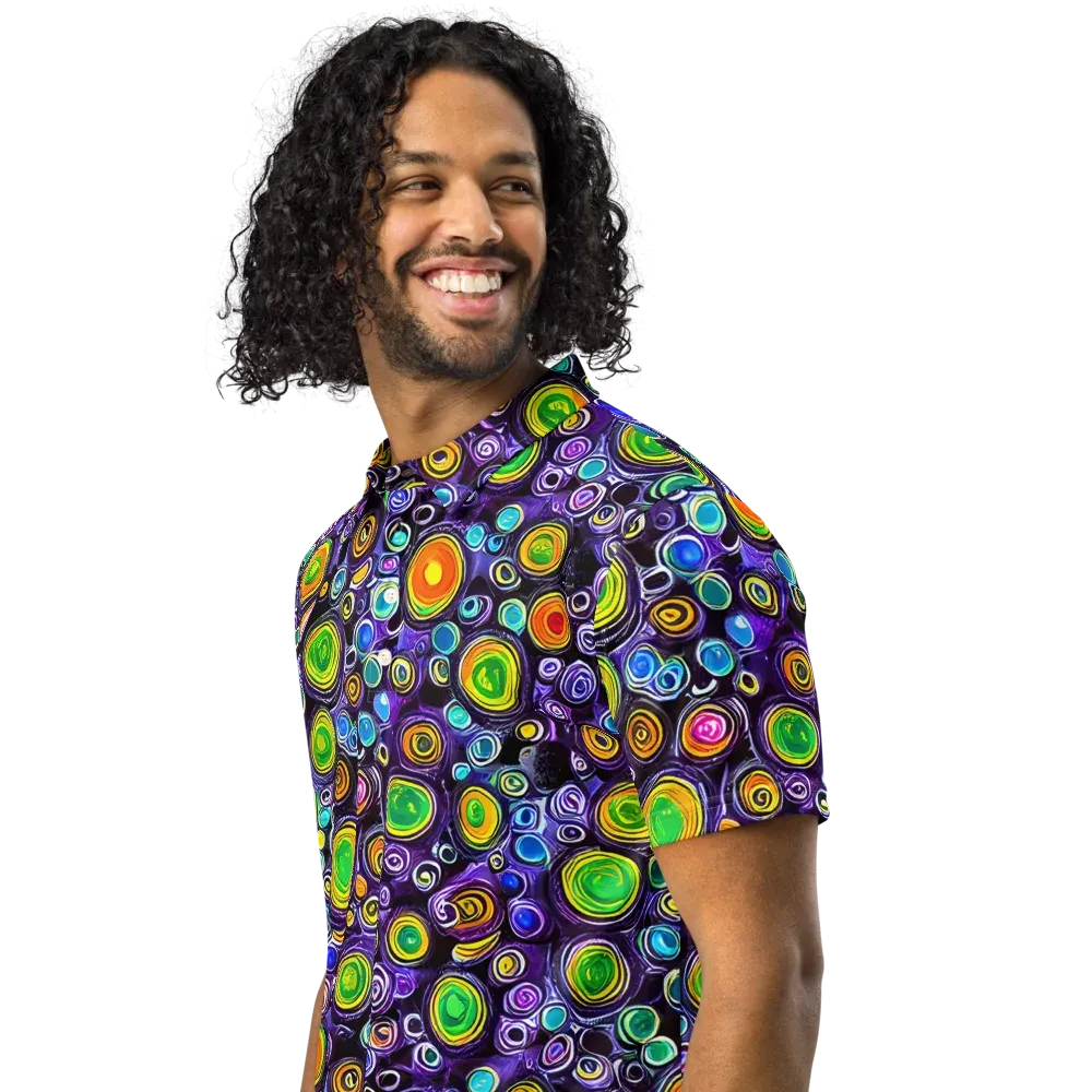 Galaxy Ripple on Men's Slim Fit Polo Shirt — Left Front