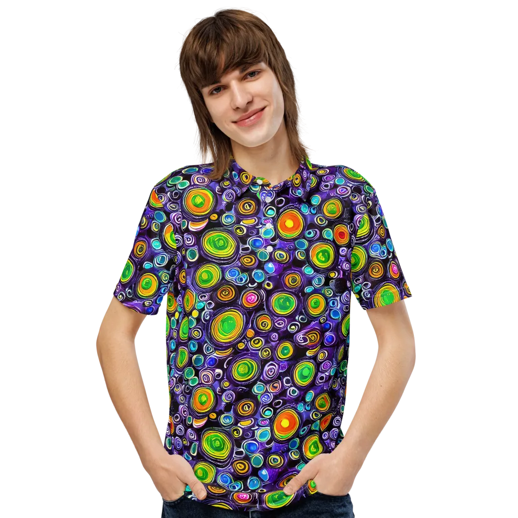 Galaxy Ripple on Men's Slim Fit Polo Shirt — Front