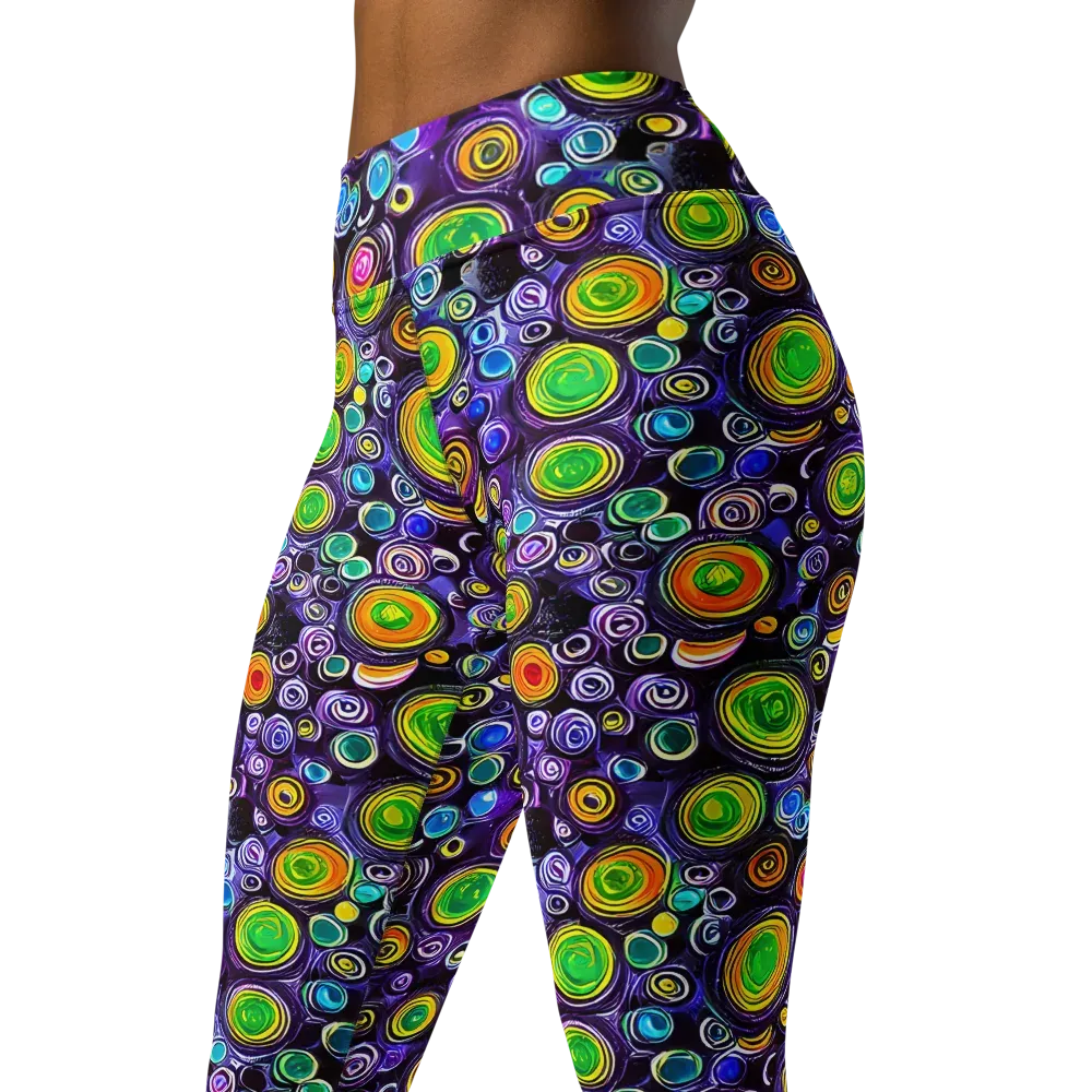 Galaxy Ripple on Yoga Leggings — Left Front