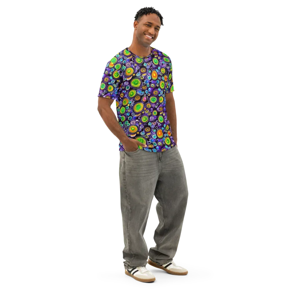 Galaxy Ripple on Men's Cotton Crew Neck T-Shirt — Right Front