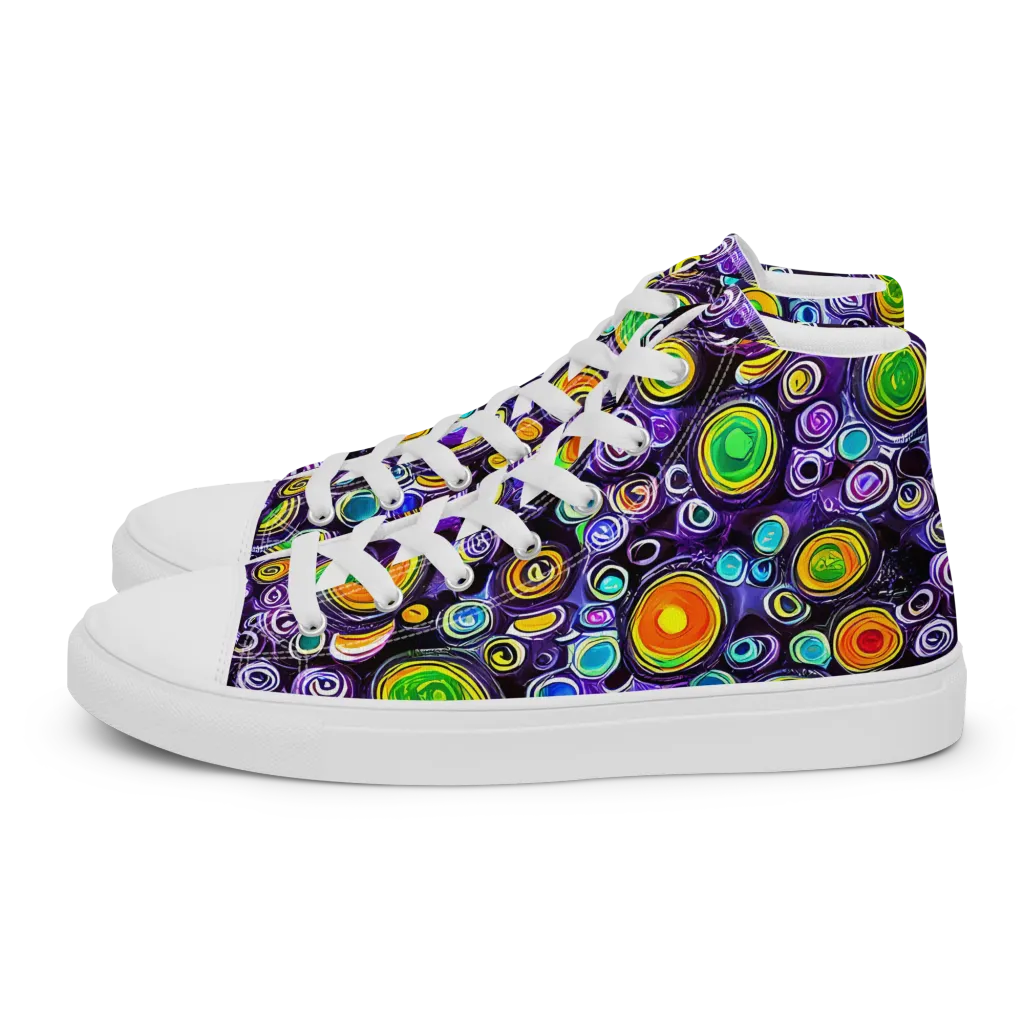 Galaxy Ripple on Men's High Top Canvas Shoes — Left