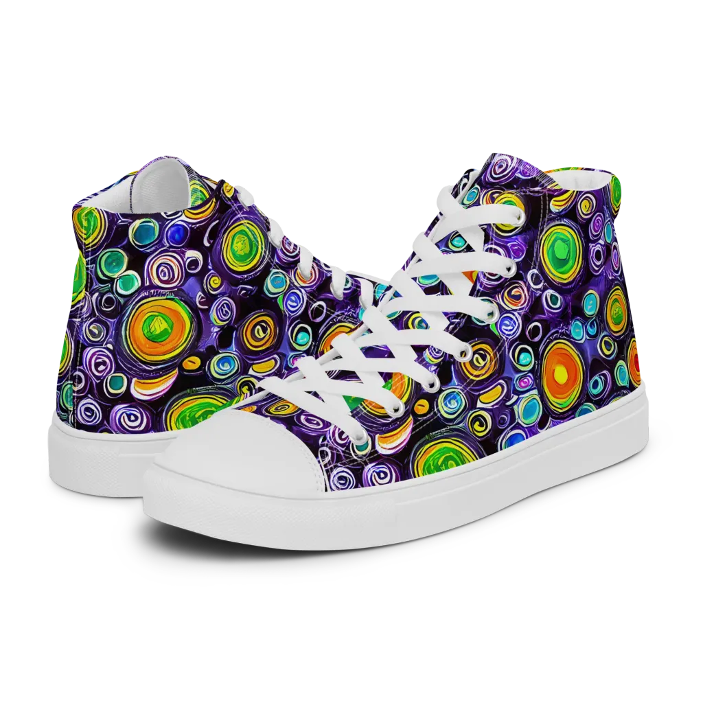 Galaxy Ripple on Men's High Top Canvas Shoes — Left