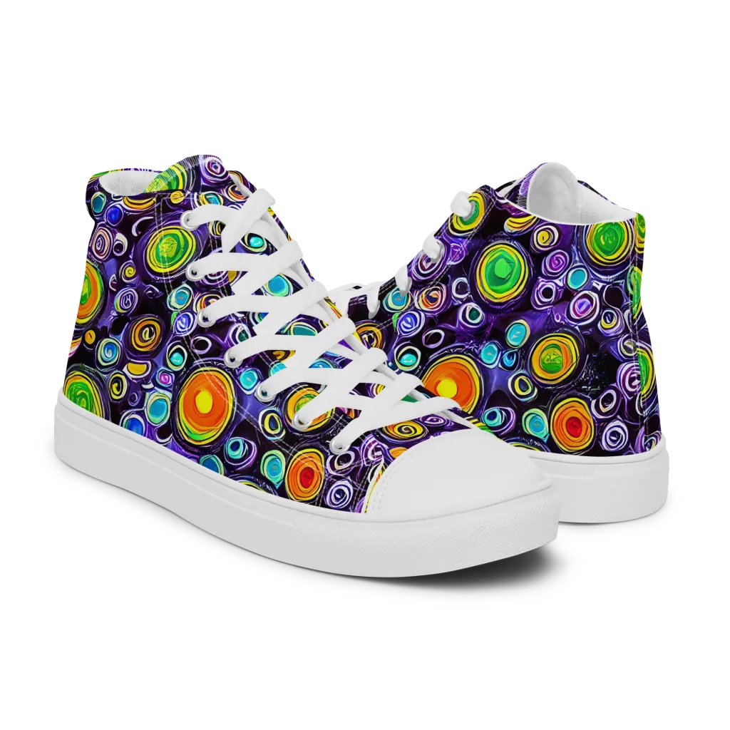 Galaxy Ripple on Men's High Top Canvas Shoes — Right