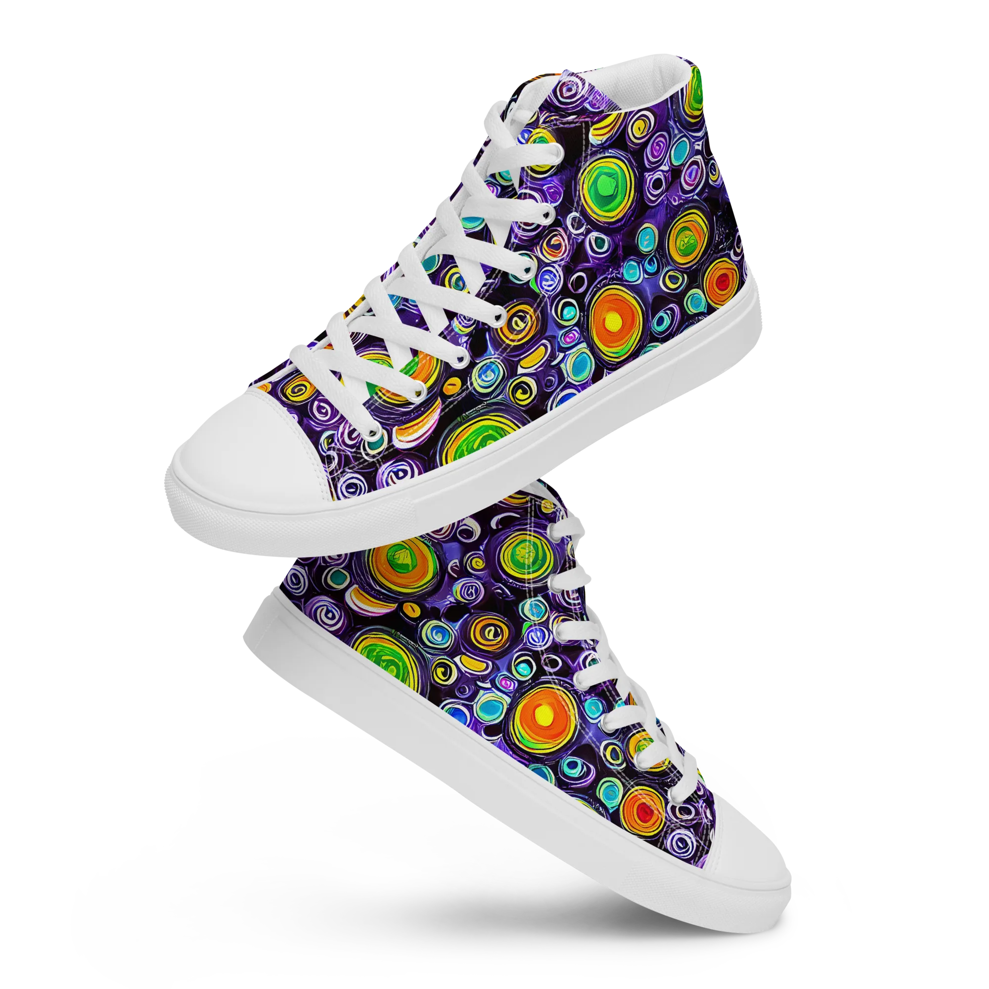 Galaxy Ripple on Men's High Top Canvas Shoes — Front