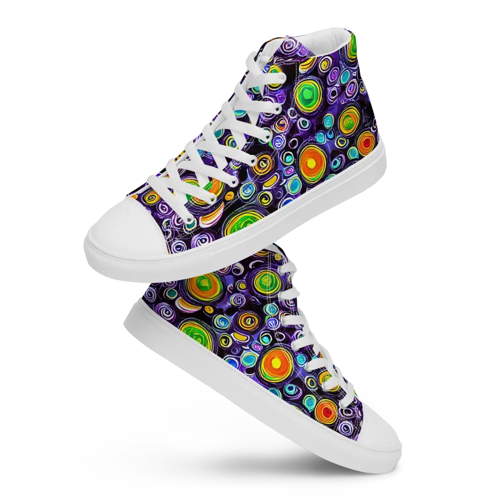 Galaxy Ripple on Men's High Top Canvas Shoes — Front