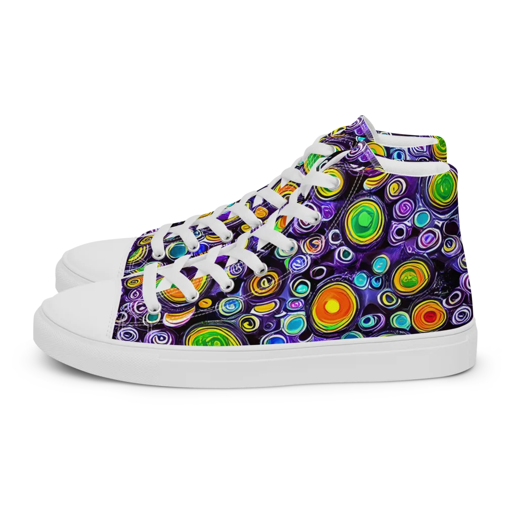 Galaxy Ripple on Women's High Top Canvas Shoes — Left
