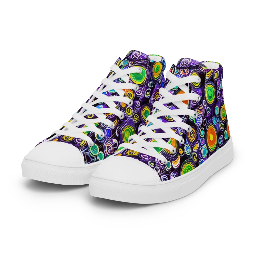 Galaxy Ripple on Women's High Top Canvas Shoes — Left Front