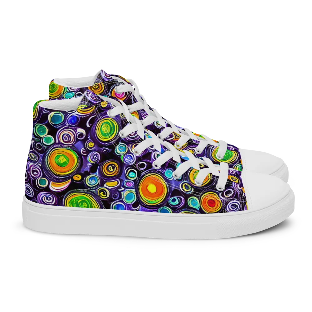 Galaxy Ripple on Women's High Top Canvas Shoes — Right