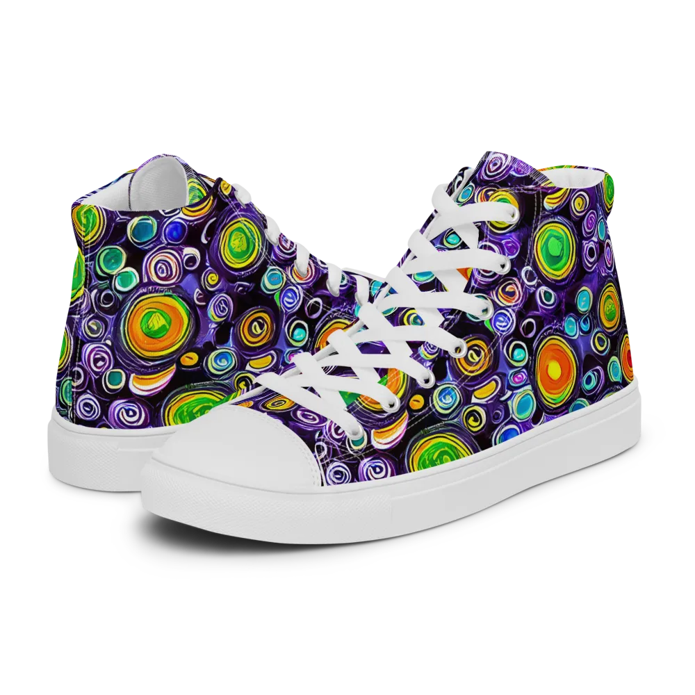 Galaxy Ripple on Women's High Top Canvas Shoes — Left