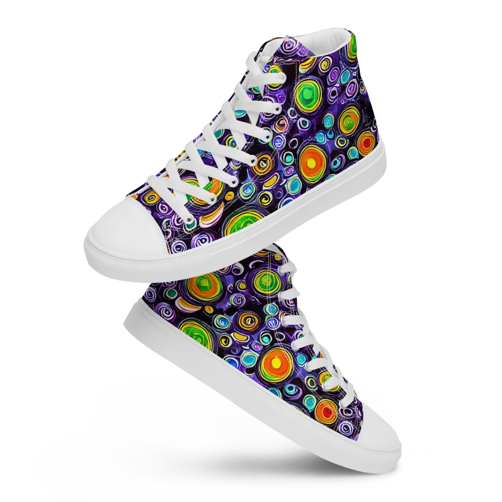 Galaxy Ripple on Women's High Top Canvas Shoes — Front