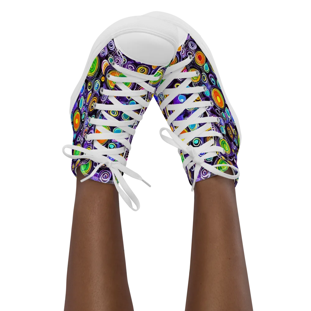 Galaxy Ripple on Women's High Top Canvas Shoes — Front