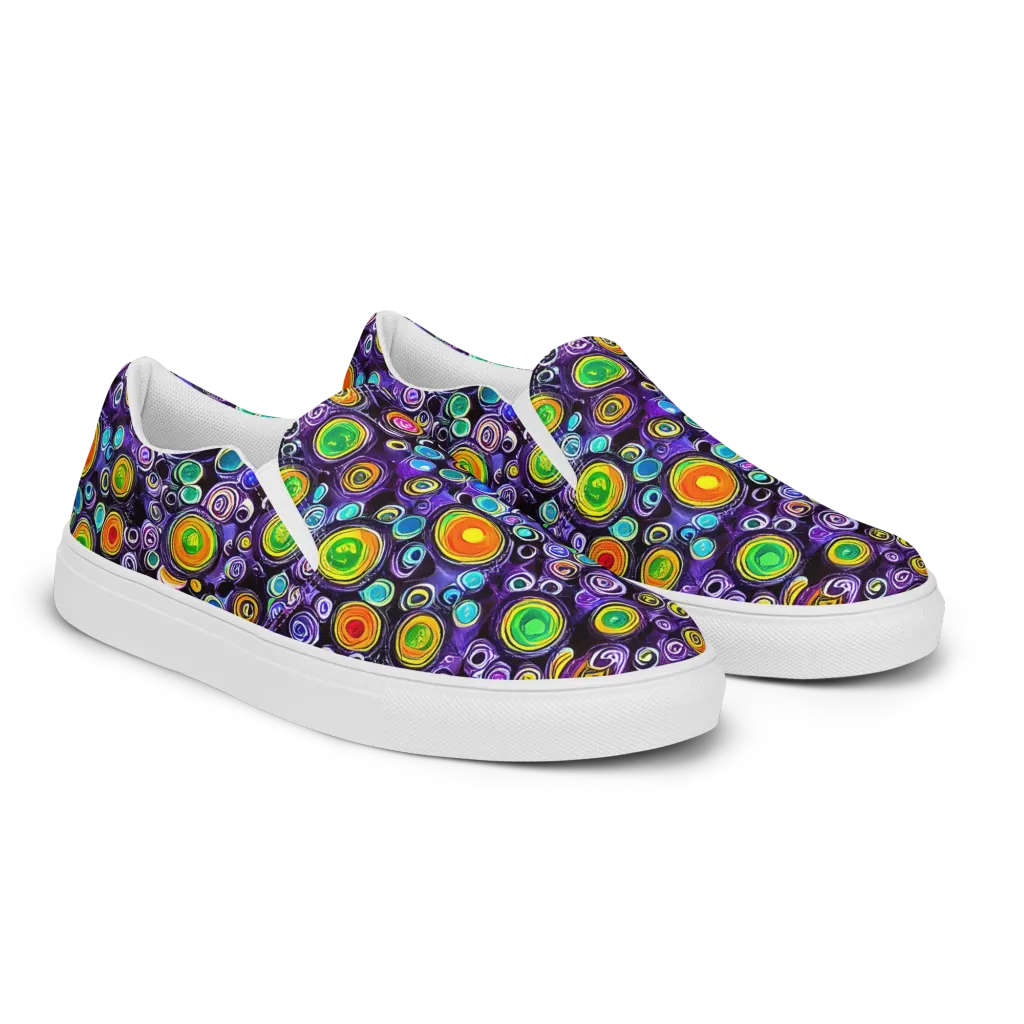 Galaxy Ripple on Men's Slip-On Canvas Shoes — Right Front