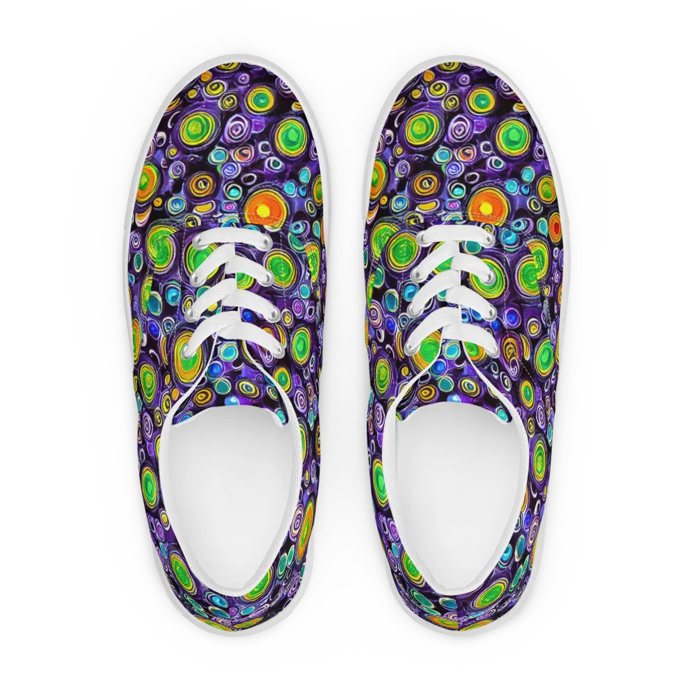 Galaxy Ripple on Men's Lace-Up Canvas Shoes — Front
