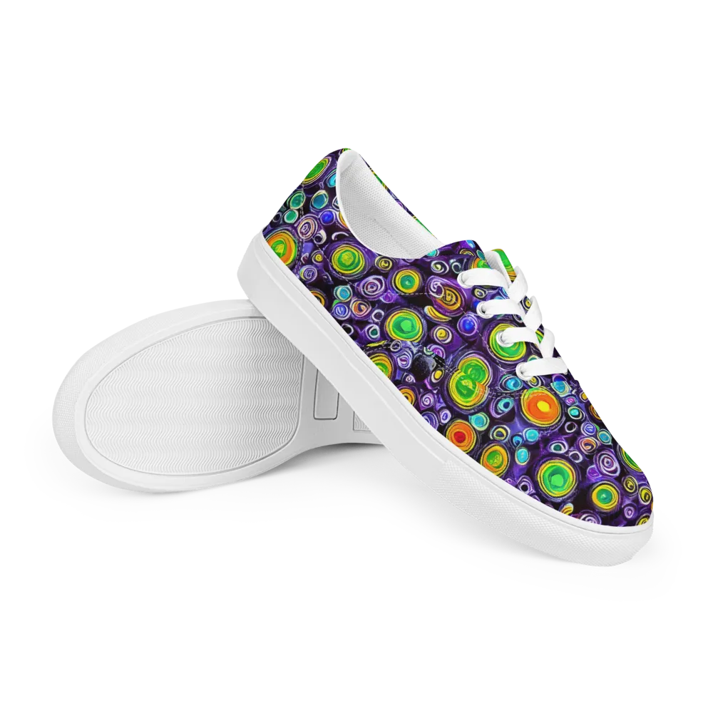Galaxy Ripple on Men's Lace-Up Canvas Shoes — Right Front