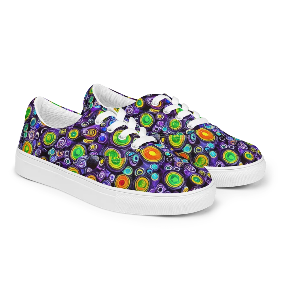 Galaxy Ripple on Men's Lace-Up Canvas Shoes — Right Front