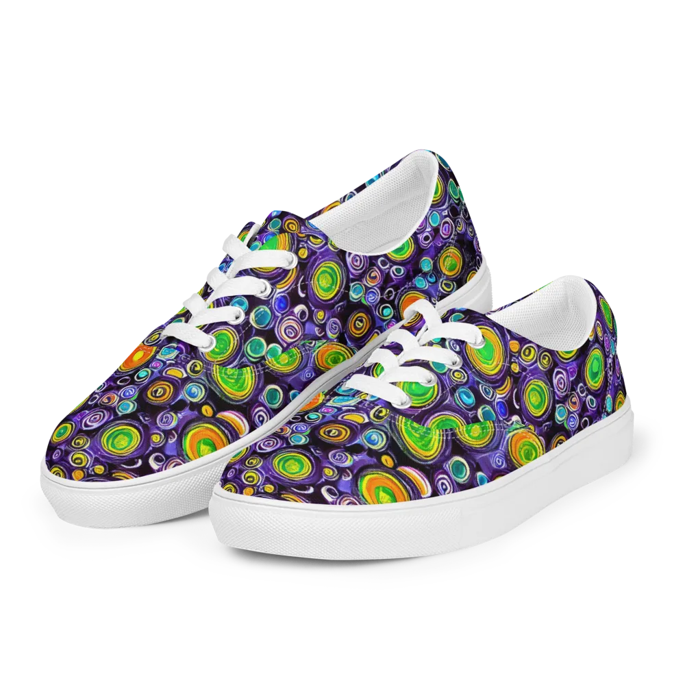 Galaxy Ripple on Men's Lace-Up Canvas Shoes — Left Front