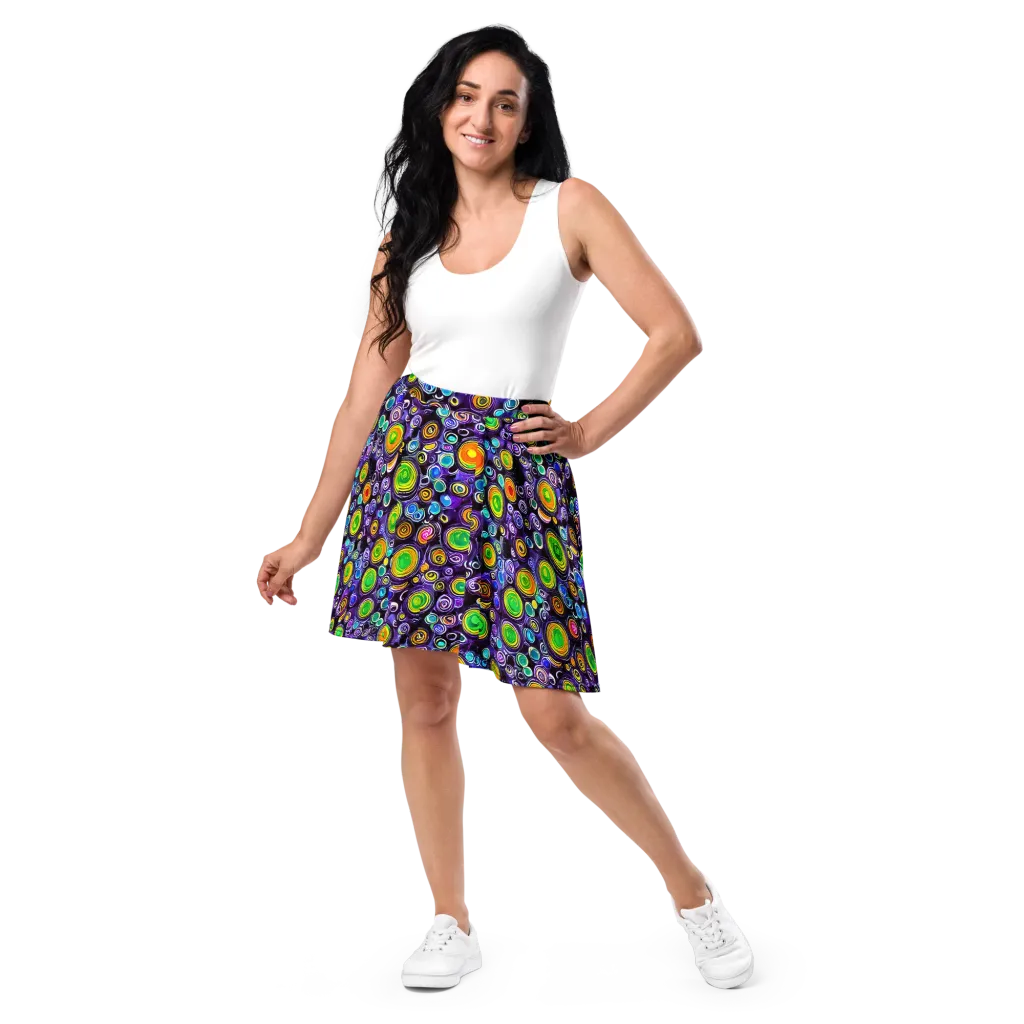 Galaxy Ripple on Skater Skirt — Front