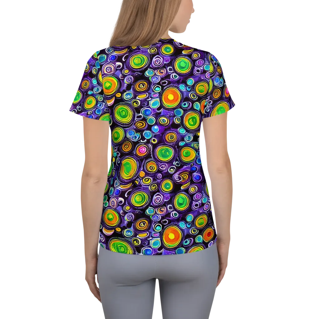 Galaxy Ripple on Women's Athletic T-Shirt — Back