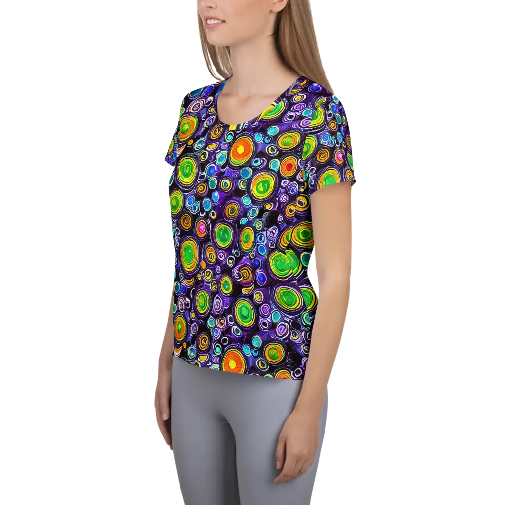 Galaxy Ripple on Women's Athletic T-Shirt — Left