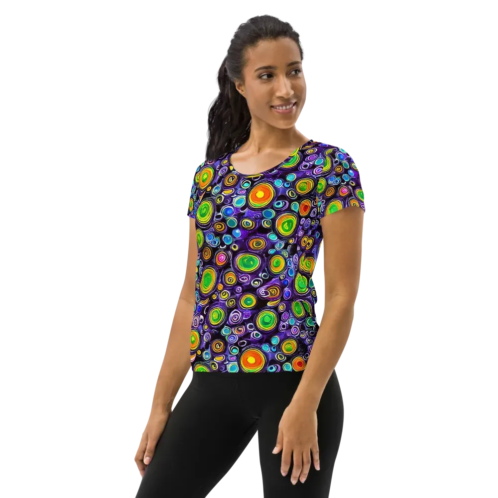 Galaxy Ripple on Women's Athletic T-Shirt — Left