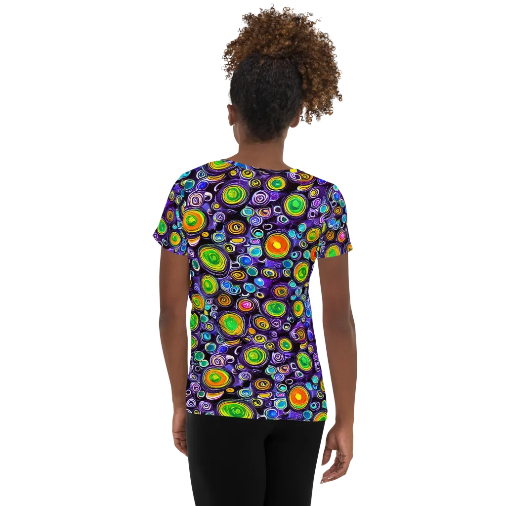 Galaxy Ripple on Women's Athletic T-Shirt — Back