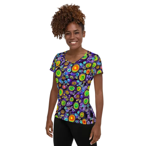 Galaxy Ripple on a Women's Athletic T-Shirt