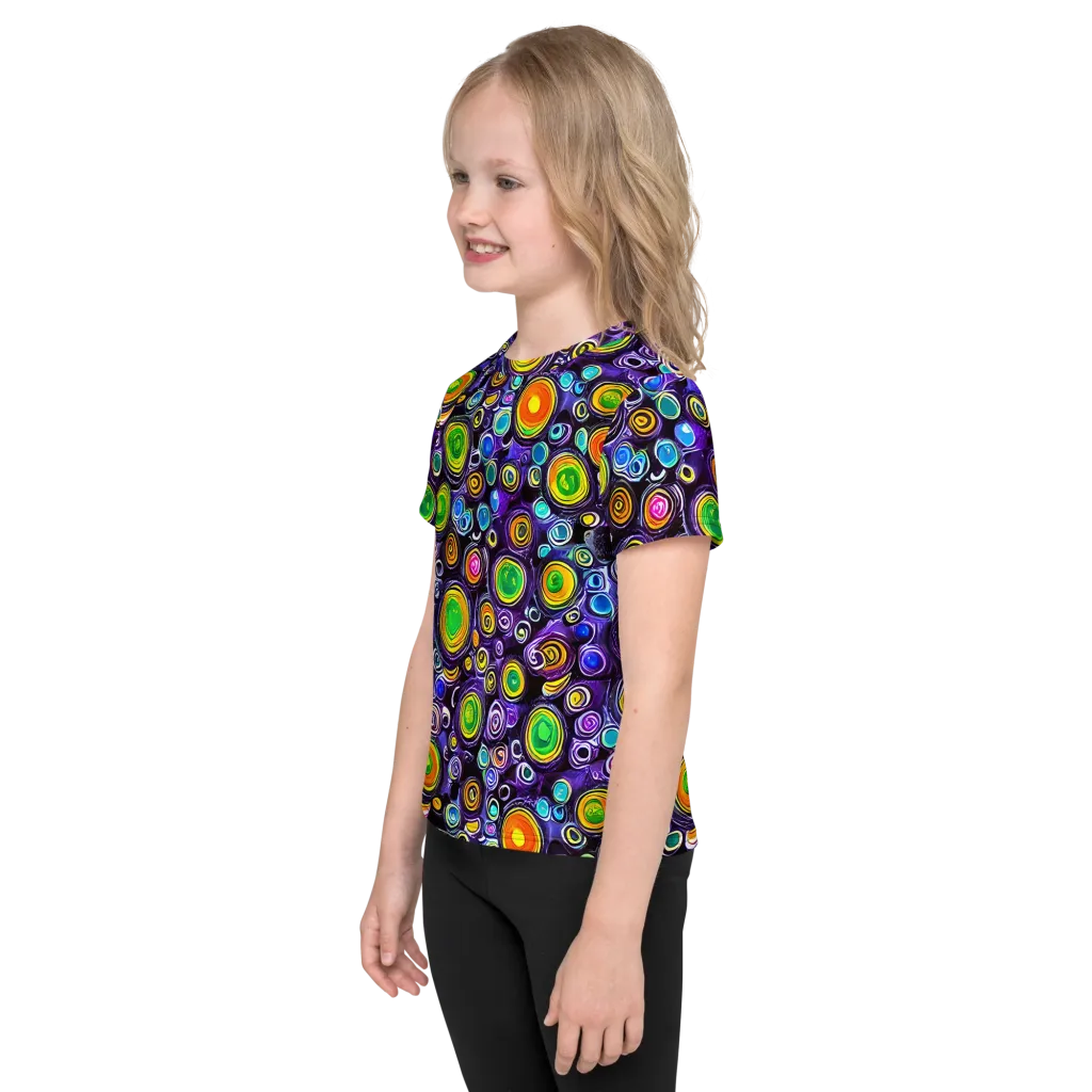 Galaxy Ripple on Kids Crew Neck T-Shirt — Left