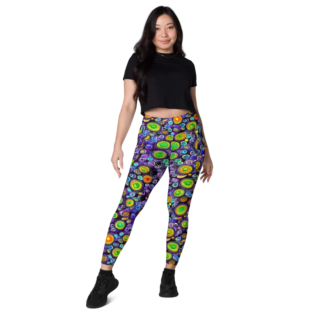 Galaxy Ripple on Leggings with Pockets — Front